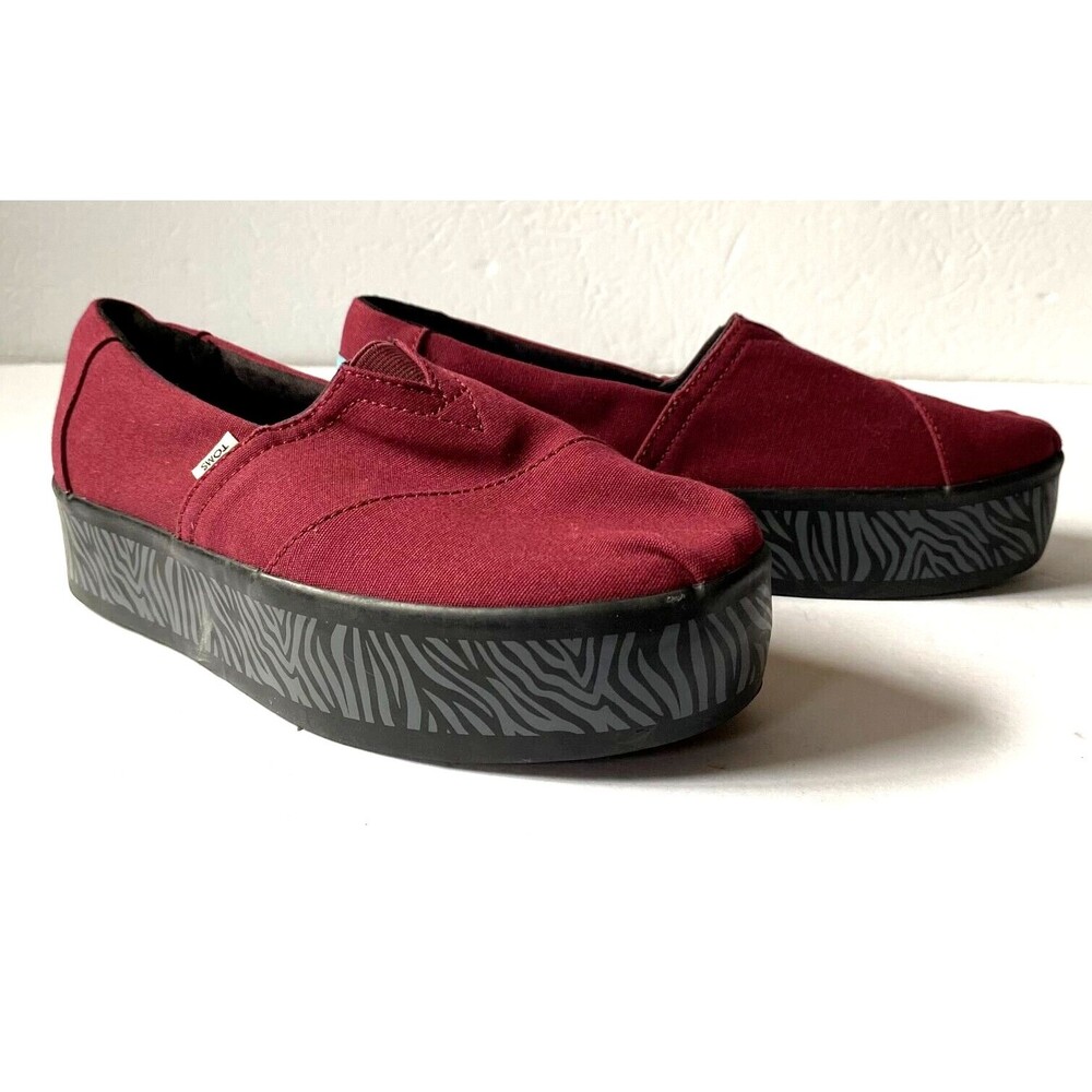 Toms Shoes Women's Size 7 Cabernet Canvas Alpargata Boardwalk NWT ๐คฉ HOST PICK! - Picture 1 of 14